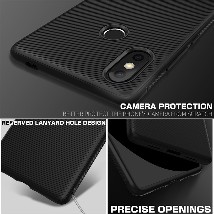 Twill Texture Silicone Mobile Phone Shell for Xiaomi Mi 8 SE (5.88-inch) - Black-3