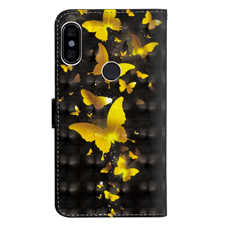 Pattern Printing Leather Wallet Case for Xiaomi Redmi S2 / Y2 - Butterfly Pattern-4