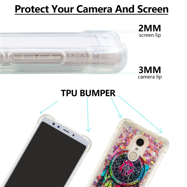 Pattern Printing Dynamic Glitter Powder Sequins TPU Shockproof Case for Xiaomi Redmi 5 - Dream Catcher-2