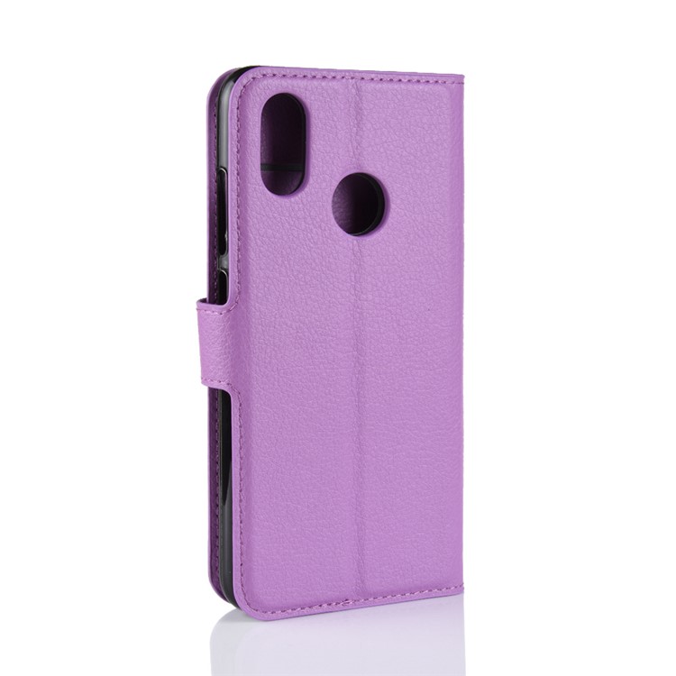 Litchi Skin Stand Leather Card Holder Case Cover for Xiaomi Mi 8 (6.21-inch) - Purple-6