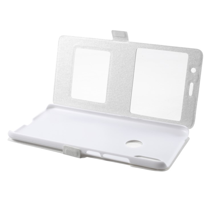 Silk Texture Dual View Window Leather Stand Folio Case for Xiaomi Redmi S2 / Y2 - White-5