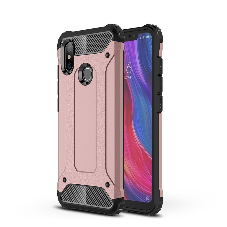 Rose Gold - Heavy Duty Rugged PC + TPU Hybrid Back Phone Shell for Xiaomi Mi 8 (6.21-inch)