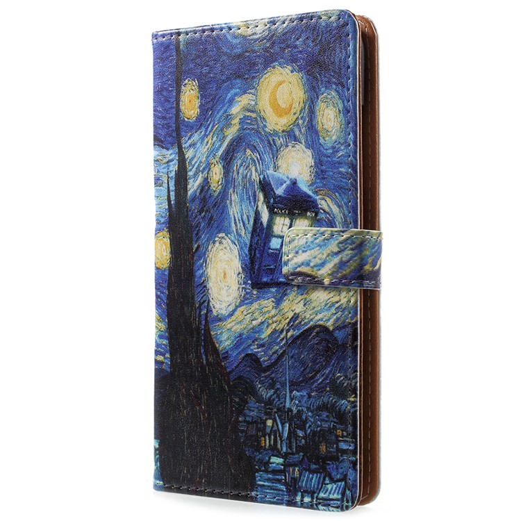 Pattern Printing PU Leather Phone Case for Xiaomi Mi 8 (6.21-inch) - Starry Night-2