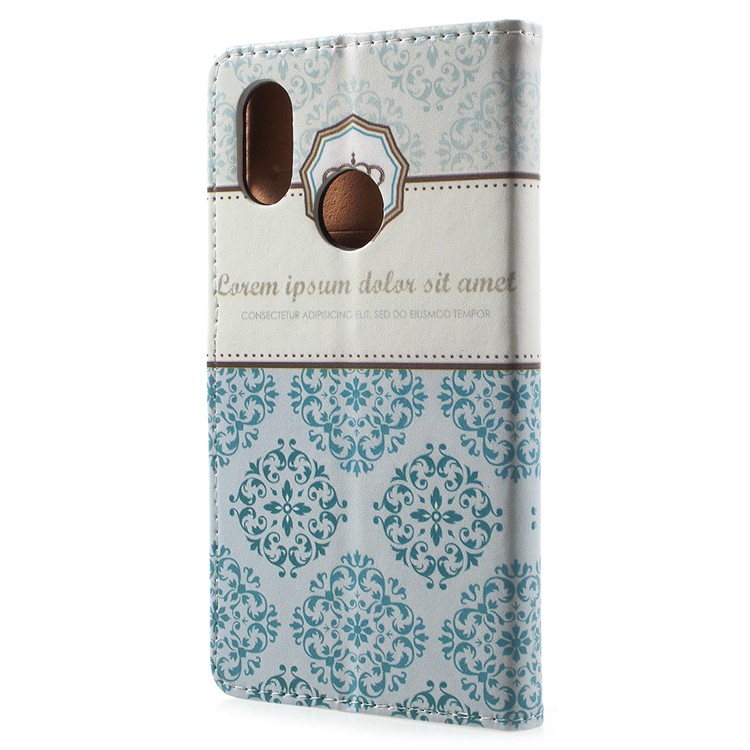 Pattern Printing PU Leather Phone Casing Cover for Xiaomi Mi 8 (6.21-inch) - Damask Flower-3