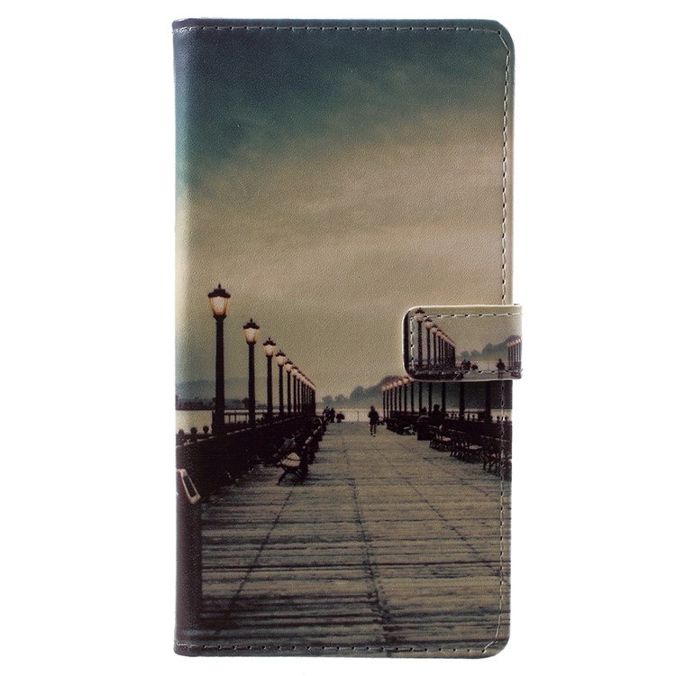 Pattern Printing PU Leather Phone Accessory Case for Xiaomi Mi 8 (6.21-inch) - Dock at Sunset-1