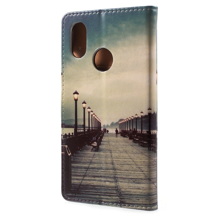 Pattern Printing PU Leather Phone Accessory Case for Xiaomi Mi 8 (6.21-inch) - Dock at Sunset-3