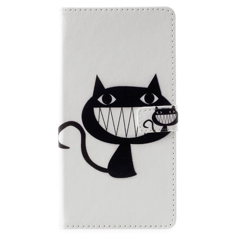 Pattern Printing PU Leather Phone Accessory Cover for Xiaomi Mi 8 (6.21-inch) - Grinning Cat-1