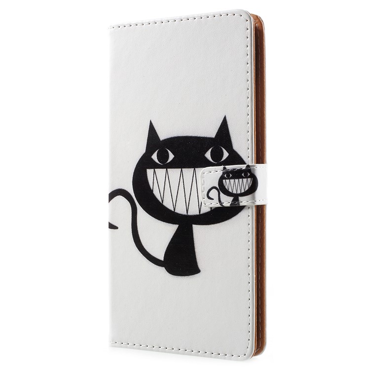 Pattern Printing PU Leather Phone Accessory Cover for Xiaomi Mi 8 (6.21-inch) - Grinning Cat-2