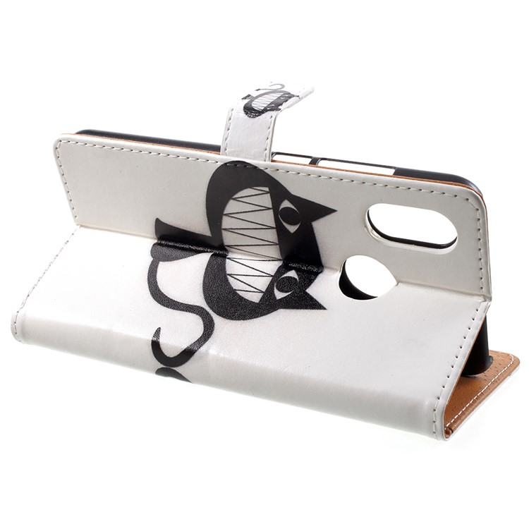 Pattern Printing PU Leather Phone Accessory Cover for Xiaomi Mi 8 (6.21-inch) - Grinning Cat-4
