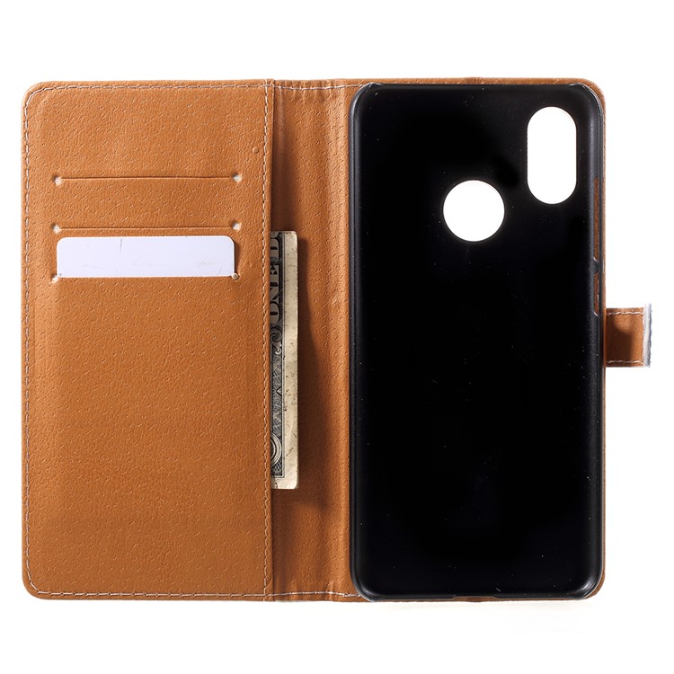 Pattern Printing PU Leather Phone Accessory Shell for Xiaomi Mi 8 (6.21-inch) - Flowered Girl Holding Umbrella-5