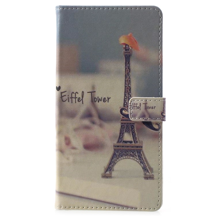 Pattern Printing PU Leather Phone Protection Case for Xiaomi Mi 8 (6.21-inch) - Eiffel Tower and Mustache-1