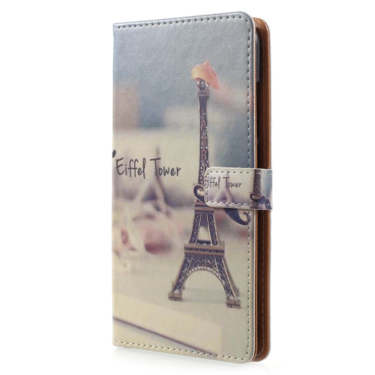 Pattern Printing PU Leather Phone Protection Case for Xiaomi Mi 8 (6.21-inch) - Eiffel Tower and Mustache-2