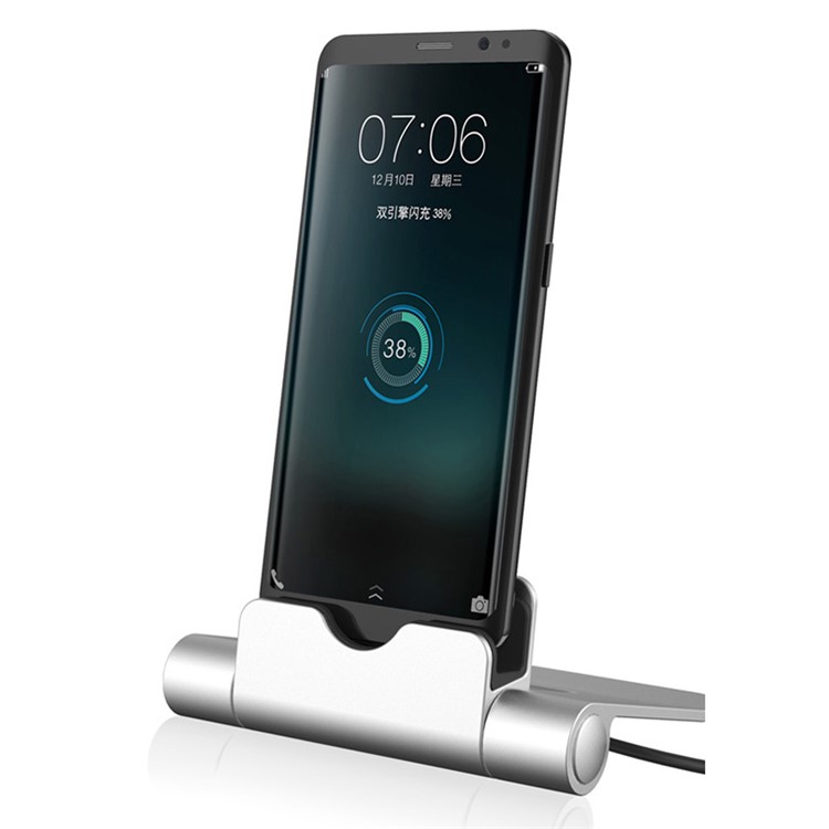 WQ26 Type-C 2A Desktop Charger Station Charging Stand Cradle - Silver-1