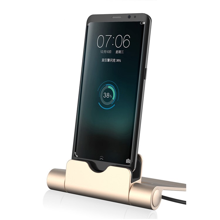 WQ26 Portable Type-C 2A Charging Stand Dock Charger Sync Desktop Cradle Station - Gold-1