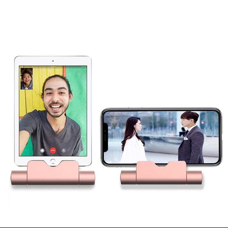WQ26 Micro USB Foldable Desktop Data Sync Charging Dock Station Stand Holder - Rose Gold-3