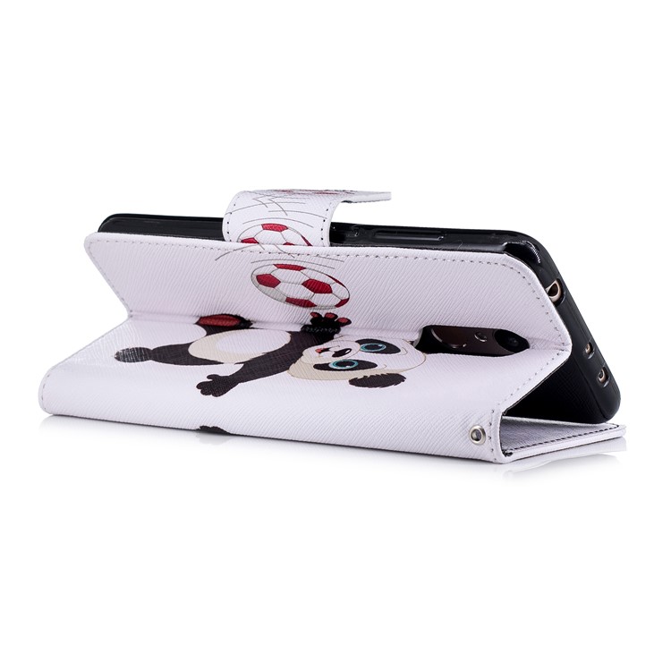 Pattern Printing Wallet Stand Leather Flip Cover for Xiaomi Redmi 5 - Panda Playing Football-4