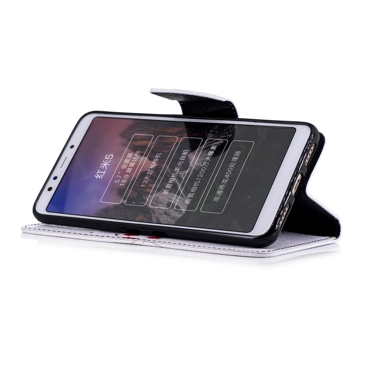 Pattern Printing Wallet Stand Leather Flip Cover for Xiaomi Redmi 5 - Panda Playing Football-5