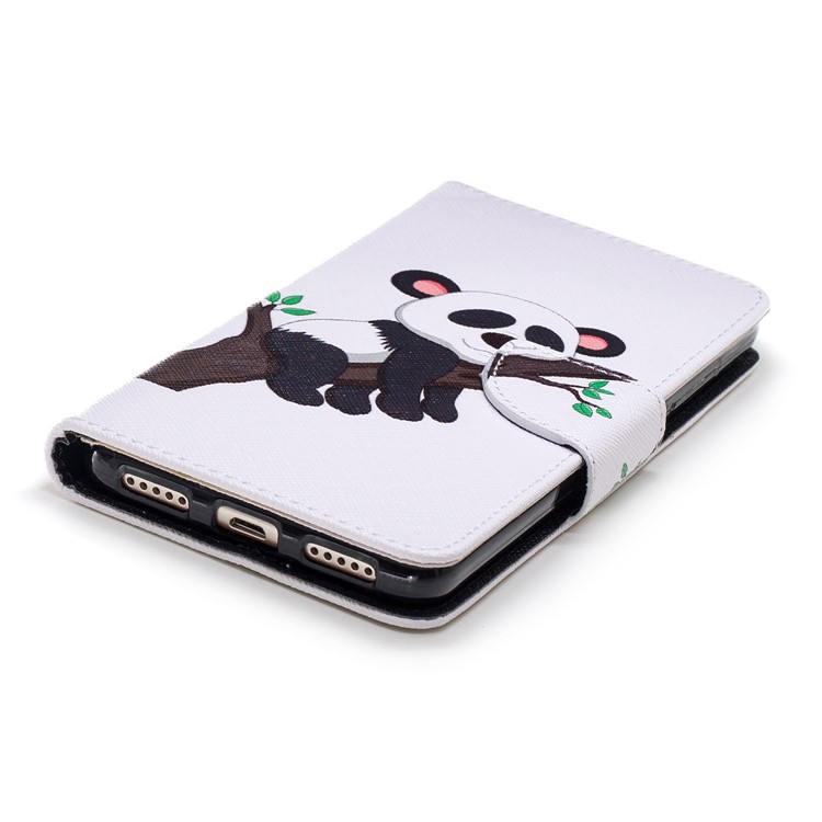Patterned Wallet Stand Leather Phone Shell for Xiaomi Redmi 5 - Panda Climbing Tree-6