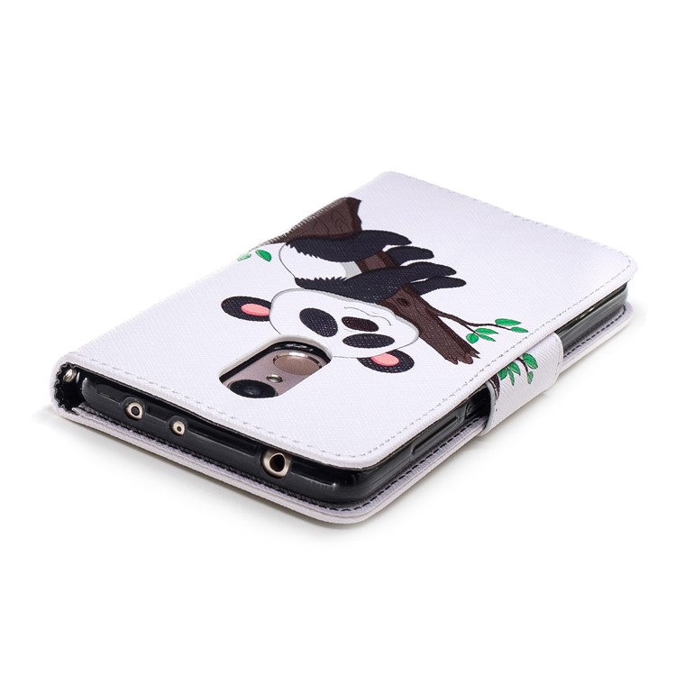 Patterned Wallet Stand Leather Phone Shell for Xiaomi Redmi 5 - Panda Climbing Tree-7