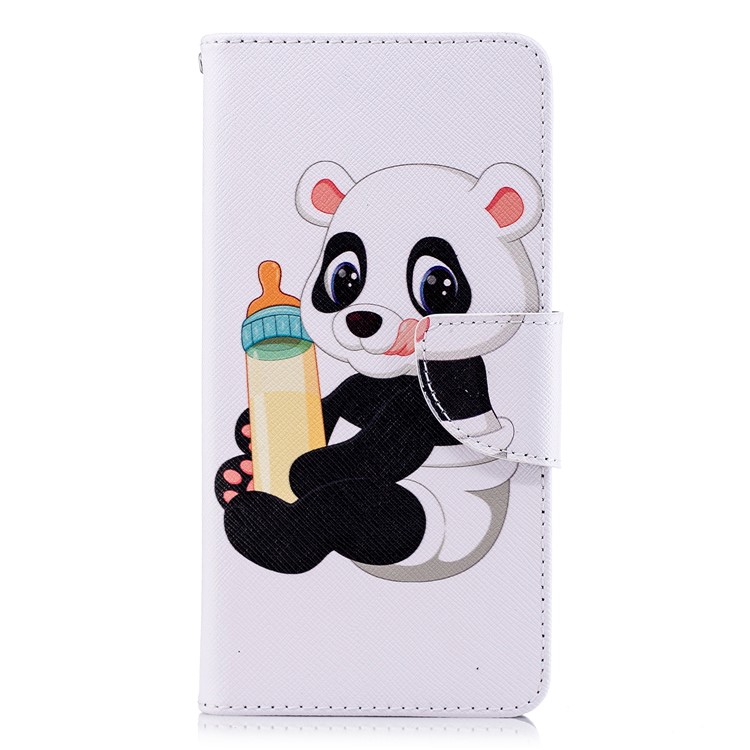 Wallet Stand Patterned Leather Phone Cover for Xiaomi Redmi 5 - Panda Holding a Bottle-2