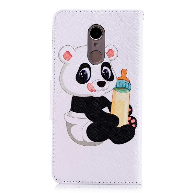 Wallet Stand Patterned Leather Phone Cover for Xiaomi Redmi 5 - Panda Holding a Bottle-3