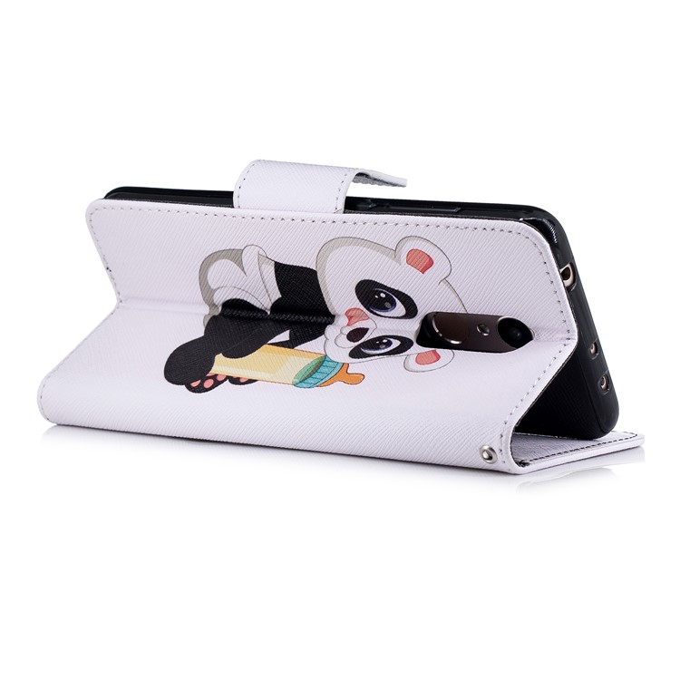 Wallet Stand Patterned Leather Phone Cover for Xiaomi Redmi 5 - Panda Holding a Bottle-4