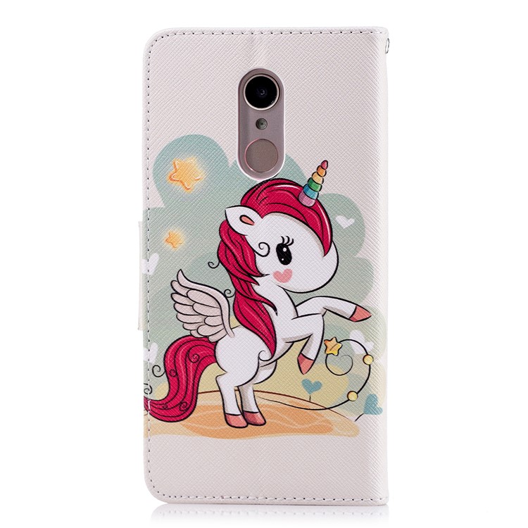 Pattern Printing Wallet Stand Leather Mobile Casing for Xiaomi Redmi 5 - Unicorn-3