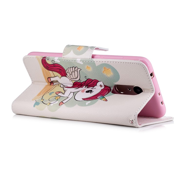 Pattern Printing Wallet Stand Leather Mobile Casing for Xiaomi Redmi 5 - Unicorn-4