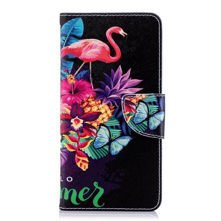 Pattern Printing Wallet Stand Leather Cellphone Cover for Xiaomi Redmi 5 - Flamingo and Pineapple-2