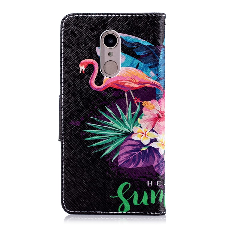 Pattern Printing Wallet Stand Leather Cellphone Cover for Xiaomi Redmi 5 - Flamingo and Pineapple-3