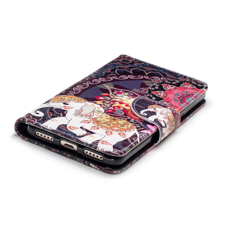 Patterned Wallet Stand Leather Protective Case for Xiaomi Redmi 5 - Elephant and Peacock-6