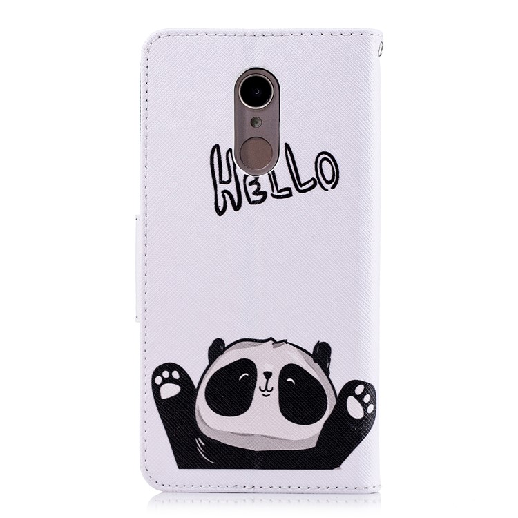 Pattern Printing Wallet Stand Leather Cover Shell for Xiaomi Redmi 5 - Cute Panda-3