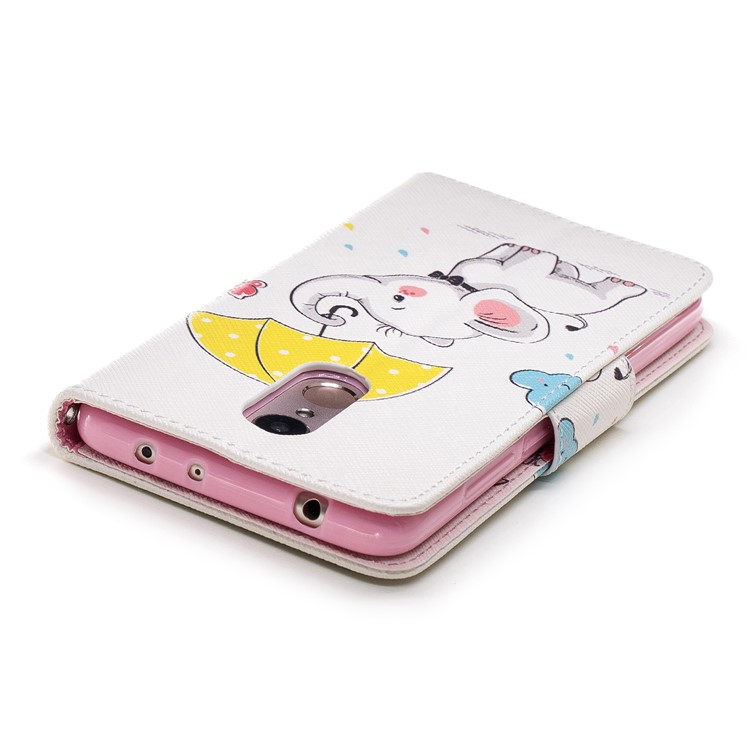 Patterned Wallet Stand Leather Phone Case Cover for Xiaomi Redmi 5 - Elephant Holding an Umbrella-7