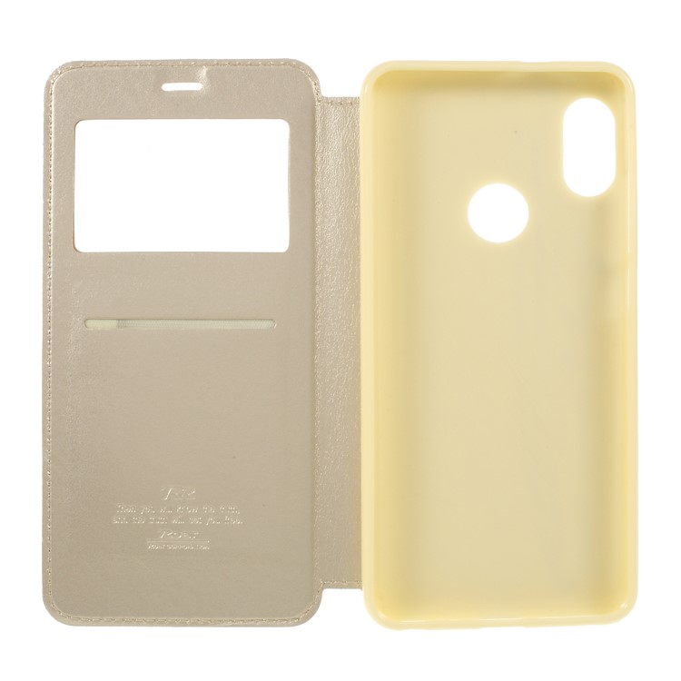ROAR Noble Leather View Window Stand Protective Cover for Xiaomi Redmi Note 5 Pro (Dual Camera) / Redmi Note 5 (China) - Gold-6
