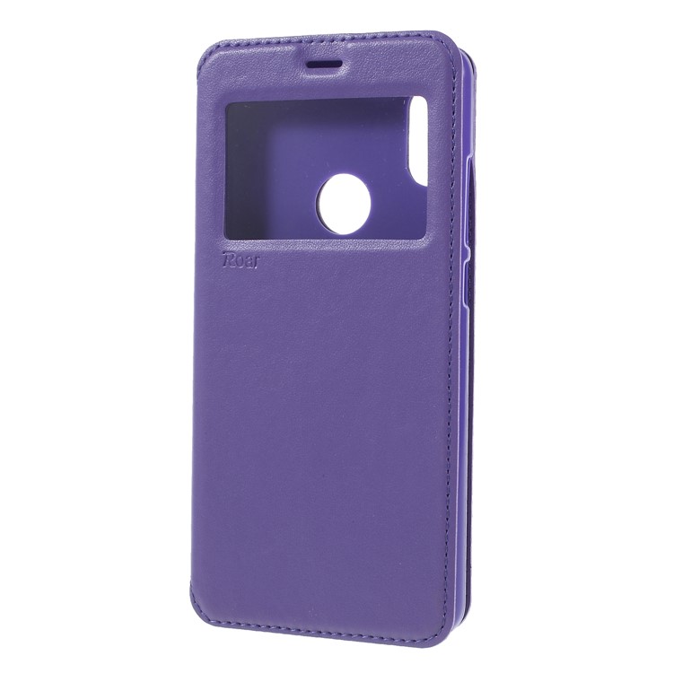 ROAR Noble Leather View Window Stand Folio Phone Casing for Xiaomi Redmi Note 5 Pro (Dual Camera) / Redmi Note 5 (China) - Purple-3