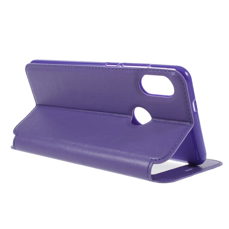 ROAR Noble Leather View Window Stand Folio Phone Casing for Xiaomi Redmi Note 5 Pro (Dual Camera) / Redmi Note 5 (China) - Purple-5