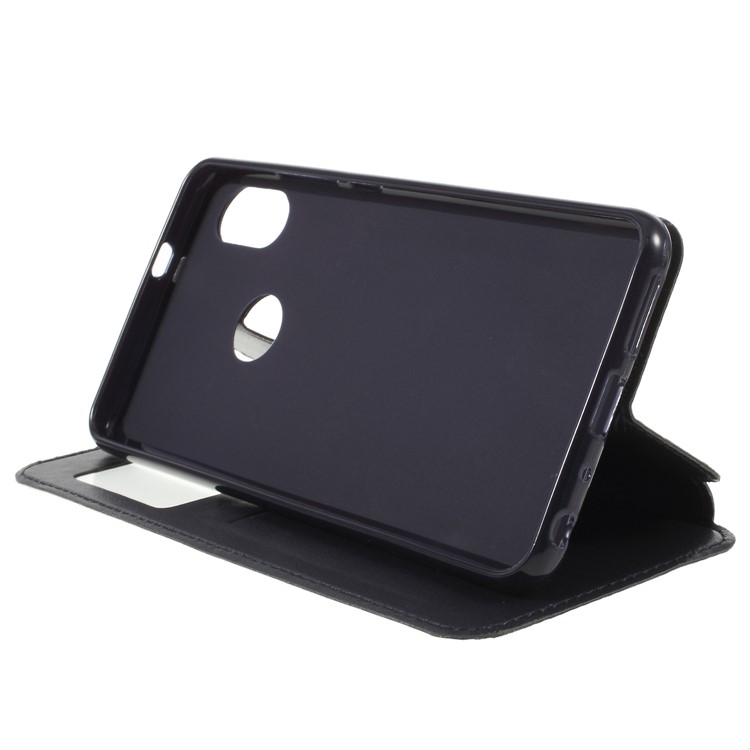 ROAR Noble Leather Stand View Window Cover for Xiaomi Redmi Note 5 Pro (Dual Camera) / Redmi Note 5 (China) - Dark Blue-4