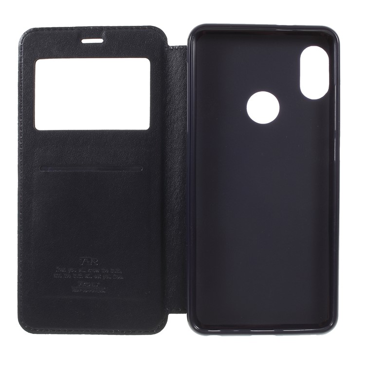 ROAR Noble Leather Stand View Window Cover for Xiaomi Redmi Note 5 Pro (Dual Camera) / Redmi Note 5 (China) - Dark Blue-6