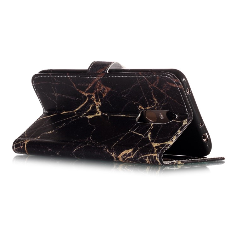 Patterned PU Leather Phone Case for Xiaomi Redmi Note 5 (12MP Rear Camera) / Redmi 5 Plus (China) - Black Marble Pattern-5