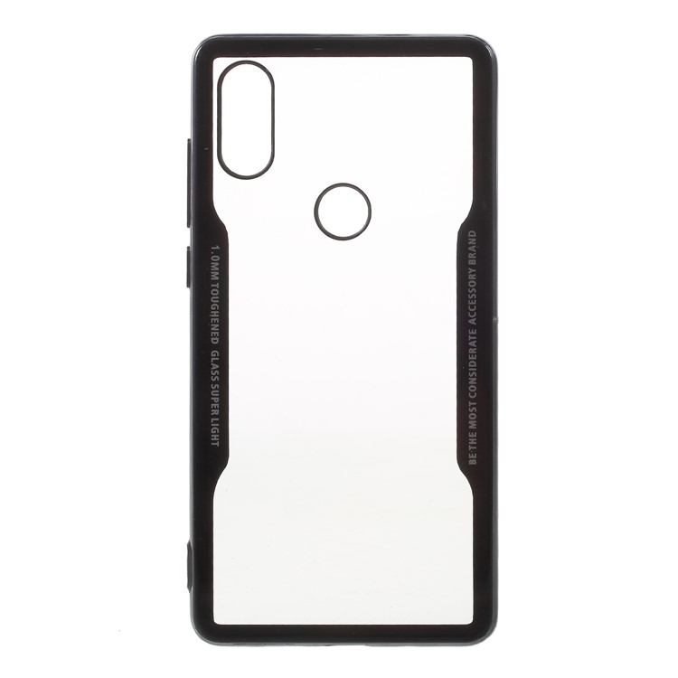 Silicone Edge + Clear Acrylic Back Hybrid Shell Case for Xiaomi Mi Mix 2s - Black-1
