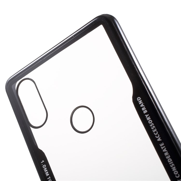 Silicone Edge + Clear Acrylic Back Hybrid Shell Case for Xiaomi Mi Mix 2s - Black-4