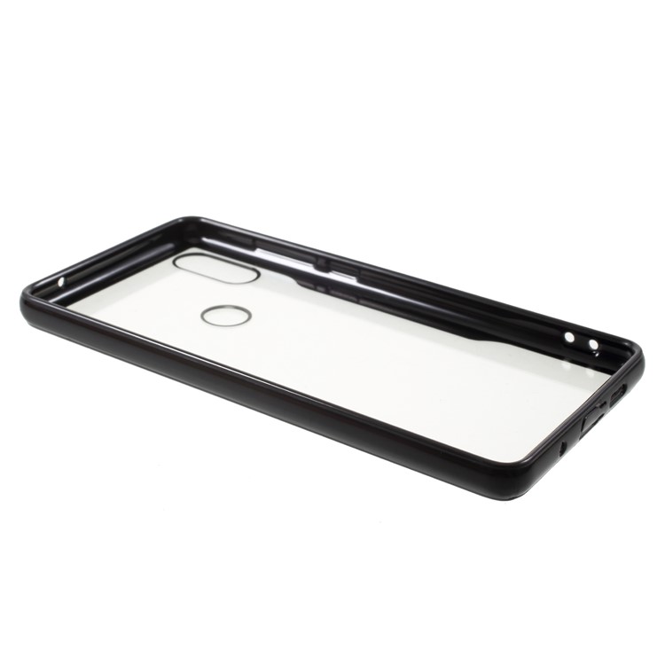 Silicone Edge + Clear Acrylic Back Hybrid Shell Case for Xiaomi Mi Mix 2s - Black-5