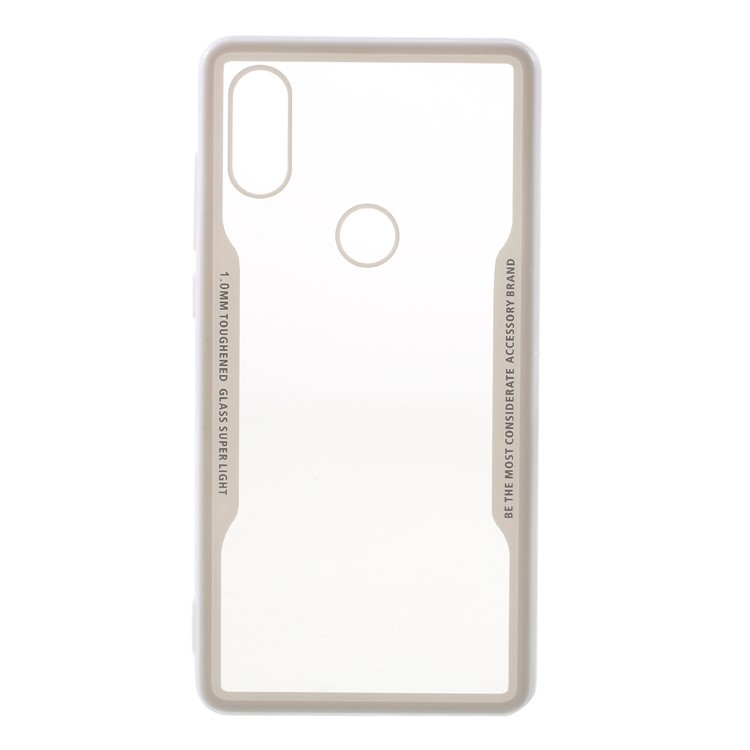 Silicone Edge + Clear Acrylic Back Hybrid Phone Case for Xiaomi Mi Mix 2s - White-1