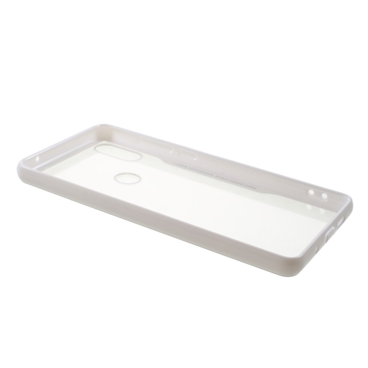 Silicone Edge + Clear Acrylic Back Hybrid Phone Case for Xiaomi Mi Mix 2s - White-3