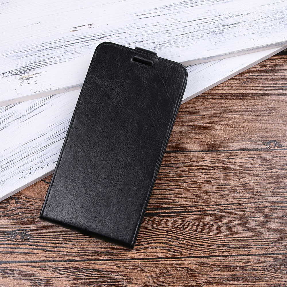 Crazy Horse Vertical Flip Leather Cover Con Slot Per Carte Per Xiaomi Mi 6x / Mi A2 - Nero