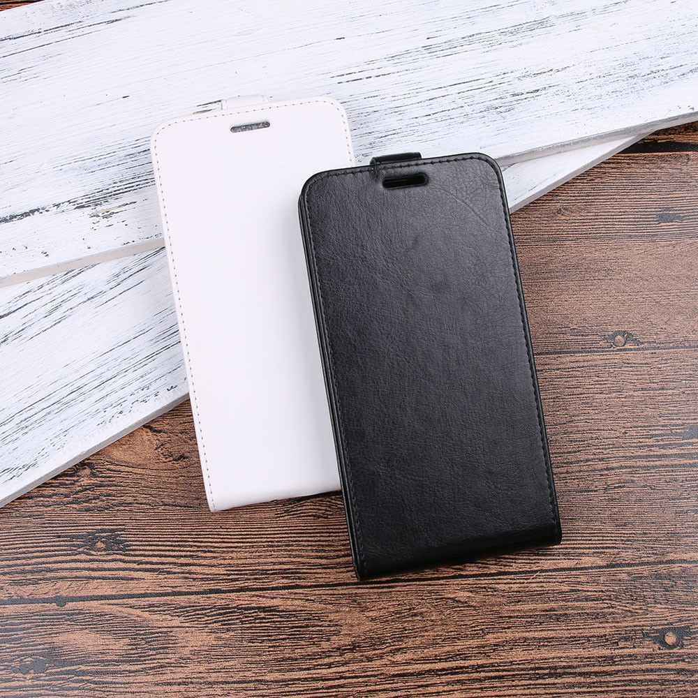 Crazy Horse Vertical Flip Leather Cover Com Slot de Cartão Para Xiaomi Mi 6x / Mi A2 - Preto