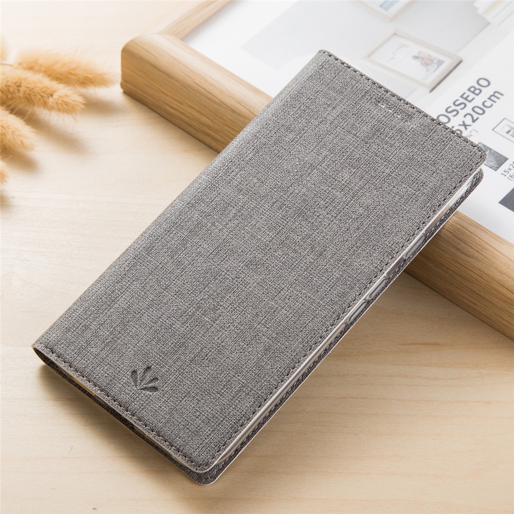 VILI DMX Cross Texture PU Leather Card Holder Case for Xiaomi Mi 6X / Mi A2 - Grey-1