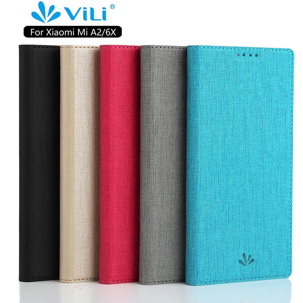 VILI DMX Cross Texture PU Leather Card Holder Case for Xiaomi Mi 6X / Mi A2 - Grey-10