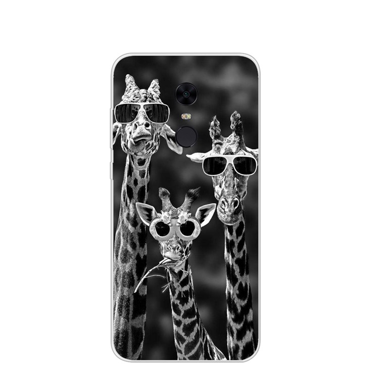Pattern Printing TPU Soft Cell Phone Shell for Xiaomi Redmi Note 5 (12MP Rear Camera) / Redmi 5 Plus (China) - Cool Giraffes-1