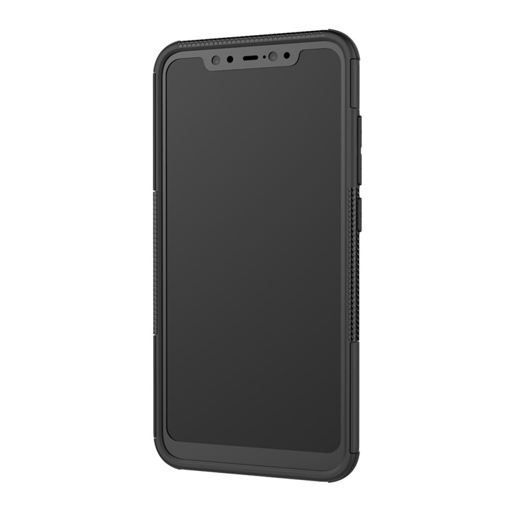 Snap-on Anti-Rutsch-PC + TPU Hybrid-Hülle Mit Ständer Für Xiaomi Mi 8 (6,21-Zoll) - Schwarz-7